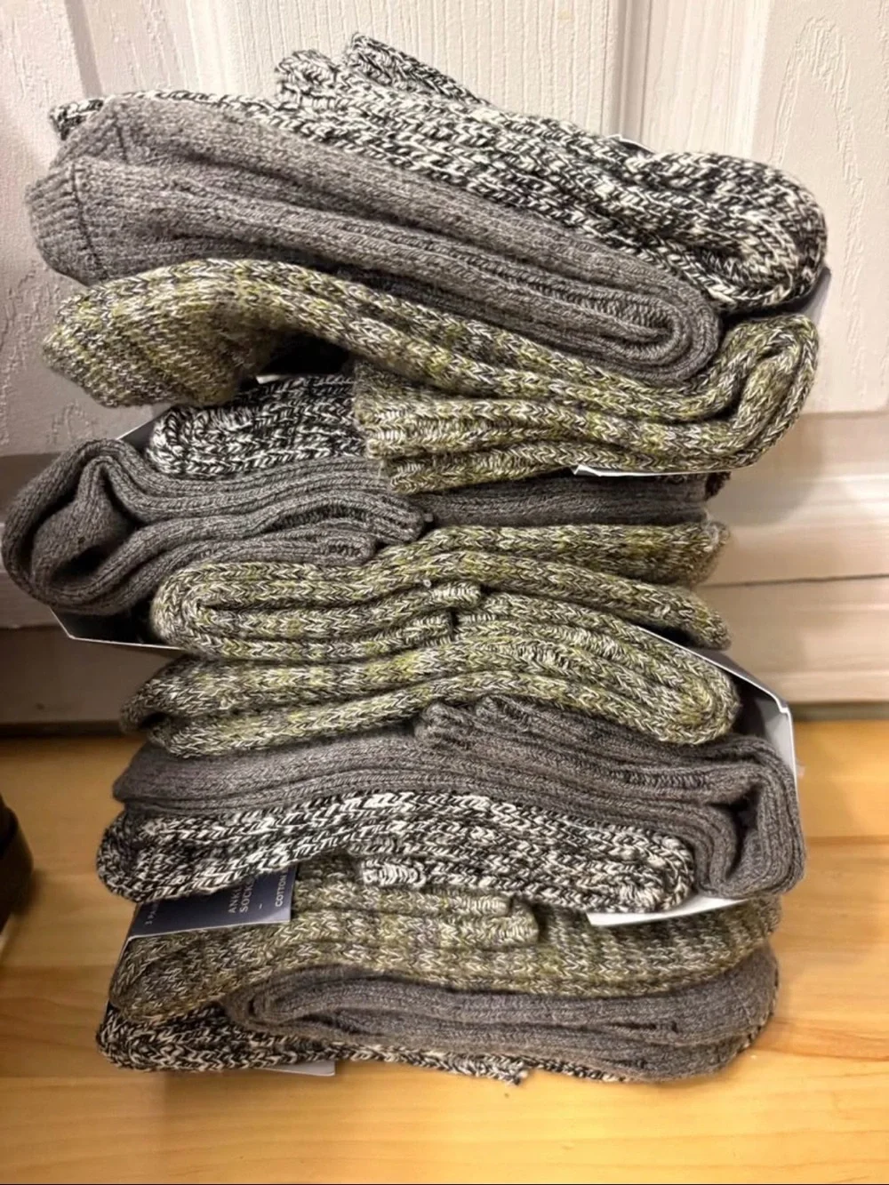 Universal Thread Olive and Gray Marled Ankle Socks - 3 Pack x4